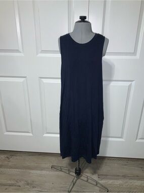 (Bin 20) Time & Tru, navy blue midi dress, Size M